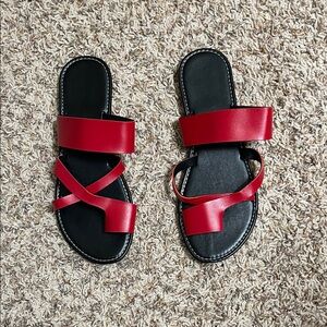 Elegant Red Strappy Sandals